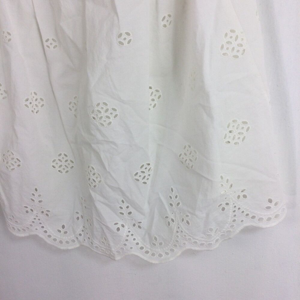 Madewell Eyelet Lace Garden V-Neck Scallop Sleeveless Blouse Tank Top White XXS - Picture 6 of 8